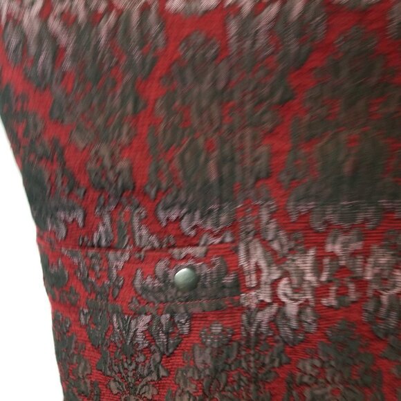 Erin London Medallion Red & Gray Vest 1X - Picture 7 of 8